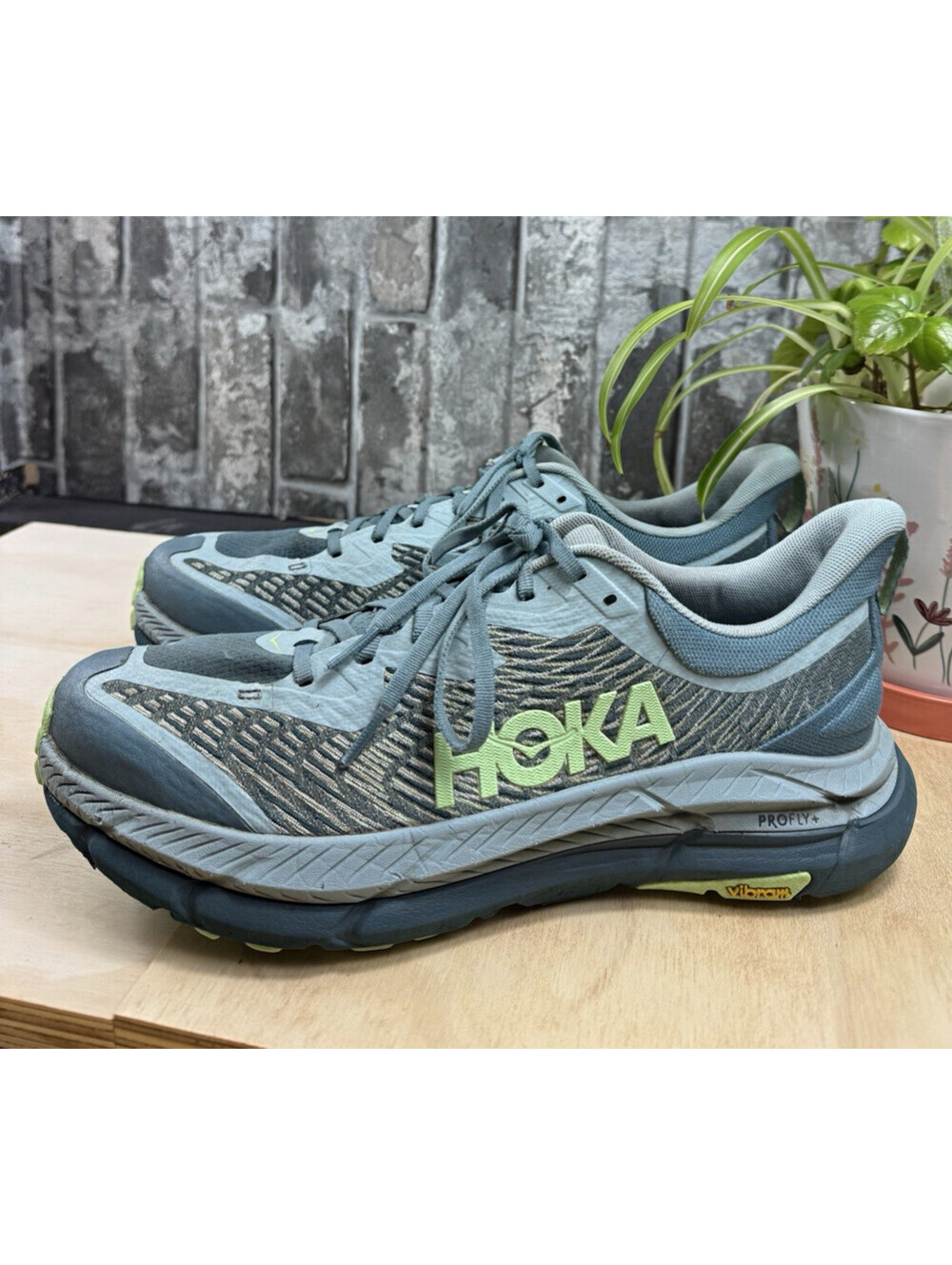 HOKA ONE ONE Mafate Speed 4 Men’s Running Shoes Cushioned Mesh US 11D Blue/Green